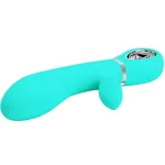 Thomas Super Soft Silicone Rabbit Vibrator - Turquoise Vibrators Pretty Love