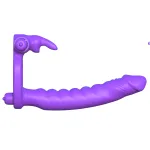 Fantasy C-Ringz Silicone Double Penetrator Rabbit - Purple Vibrators Pipedream
