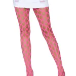 Jumbo Pothole Net Tights - Neon Pink- One Size Hosiery & Garters Leg Avenue