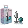 Teal Round Gem Gunmetal Metal Plug - Sm Anal Play Viben