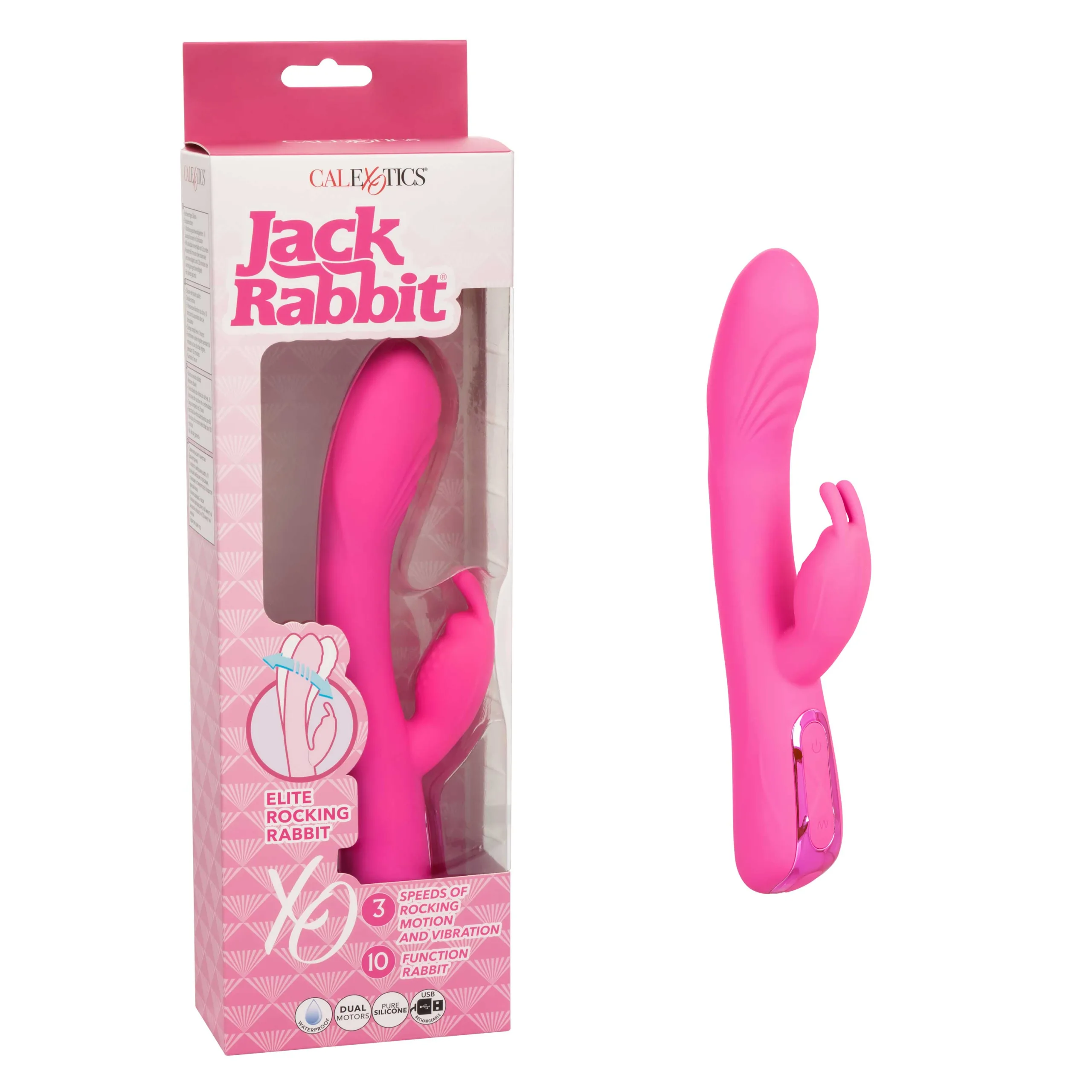 Jack Rabbit Elite Rocking Rabbit - Pink Vibrators CalExotics