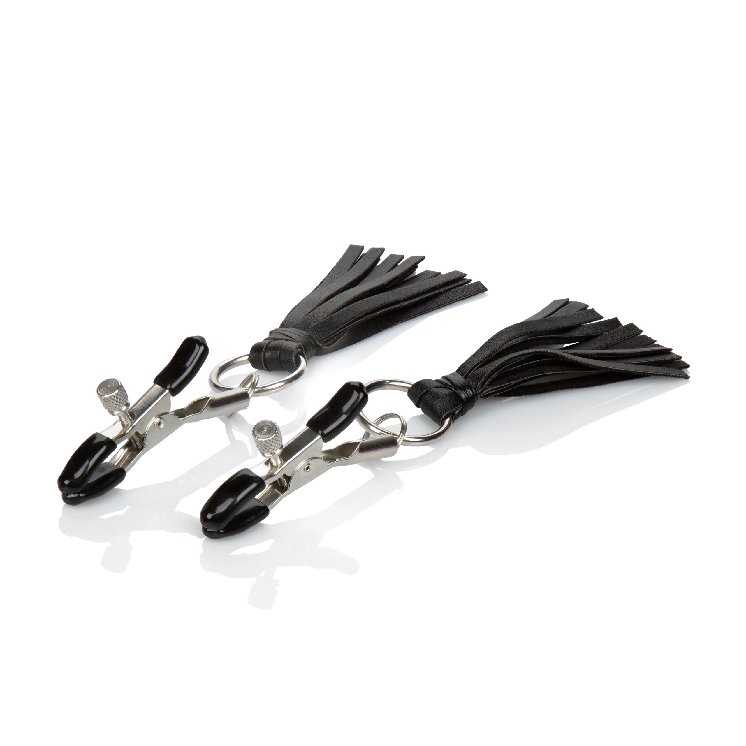 Nipple Play Playful Tassels Nipple Clamps - Black BDSM & Kink CalExotics