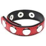 Cock Gear Leather Speed Snap Cock Ring - Red Cockrings | Adjustable XR Brands