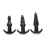 4 Piece Vibrating Anal Plug Set - Black Vibrators XR Brands