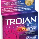 Trojan Fire and Ice Dual Action Lubricated Condoms - 3 Pack Lubes & Essentials Paradise Marketing
