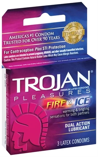 Trojan Fire and Ice Dual Action Lubricated Condoms - 3 Pack Lubes & Essentials Paradise Marketing