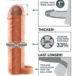 Fantasy Extension 1-Inch Extension With Ball Strap Penis Extension & Sleeves | Non-Vibrating Pipedream