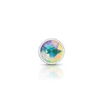 Clear Iridescent Round Gem Silver Metal Plug - Md Anal Play Viben