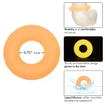 Alpha Glow-in-the-Dark Liquid Silicone Prolong Medium Ring - Orange Enhancers CalExotics