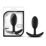 Luxe - Wearable Vibra Slim Plug - Medium - Black Anal Play Blush