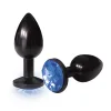 The 9's the Silver Starter Anodized Bejeweled Stainless Steel Plug - Cobalt Anal Play Icon Brands