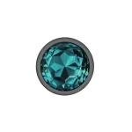 Teal Round Gem Gunmetal Metal Plug - Lg Anal Play Viben