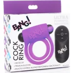 Bang - Silicone Cock Ring and Bullet With Remote Control - Purple Vibrators XR Brands