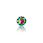 Rainbow Round Gem Silver Metal Plug - Sm Anal Play Viben