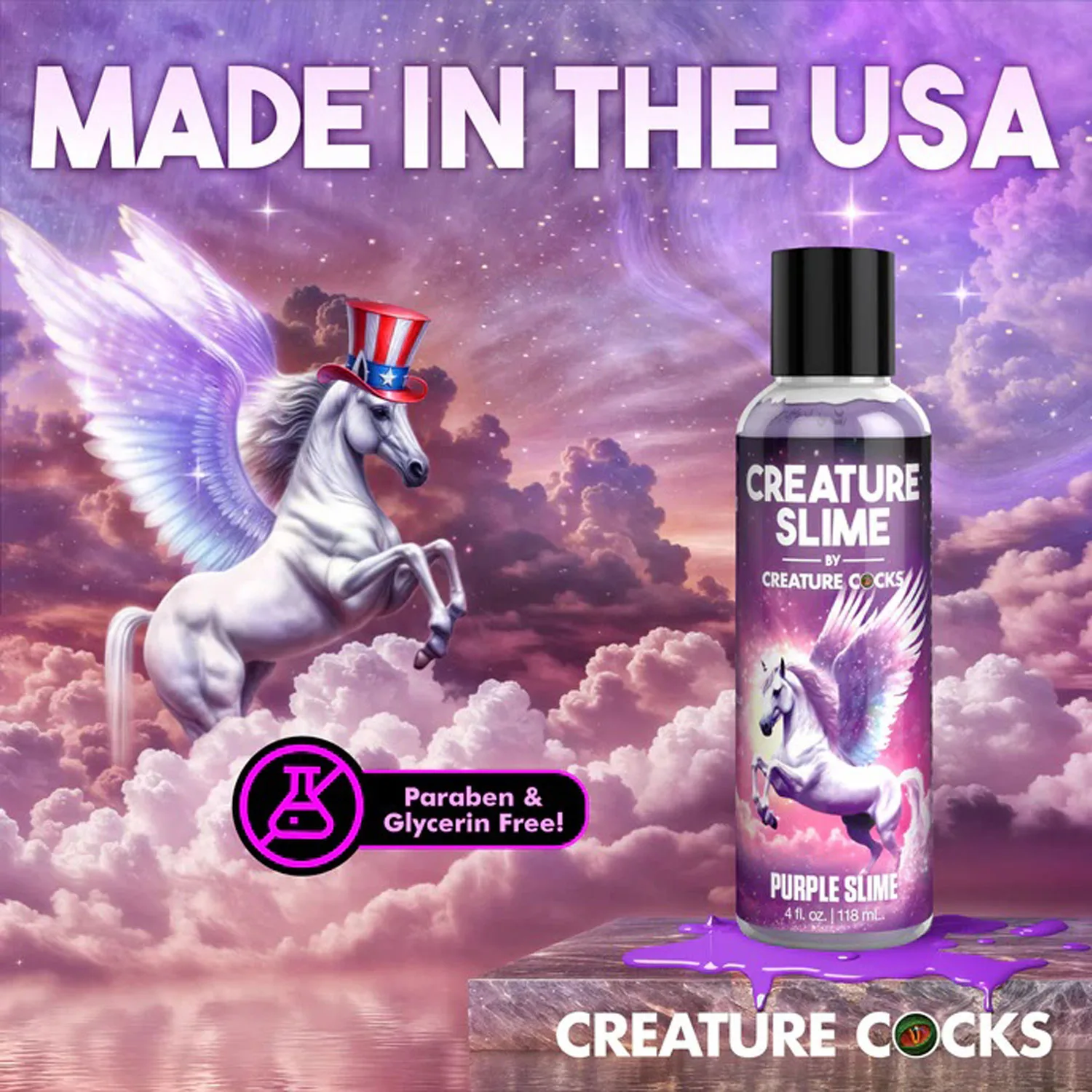 4oz Creature Slime Purple Slime Water-Based - Lubricant Lubes & Essentials XR Brands