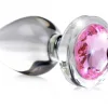 Pink Gem Glass Anal Plug - Small Lubes & Essentials XR Brands