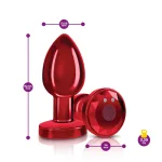 Vibrating Red Metal Remote Plug - Medium Anal Play Viben