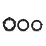 Stay Hard - Beaded Cock Rings - 3 Pack - Black Enhancers Blush