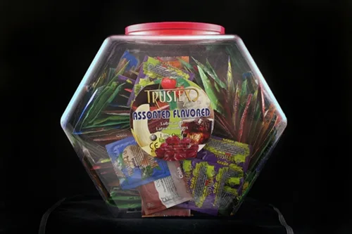 Trustex Assorted Flavors - 288 Piece Fishbowl Lubes & Essentials Paradise Marketing