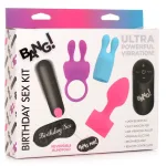 Birthday Sex Kit - C-Ring, Plug, C-Stim, Bullet and Blindfold Anal Play XR Brands
