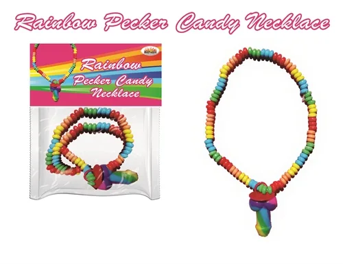 Rainbow Pecker Candy Necklace Novelty Hott Products