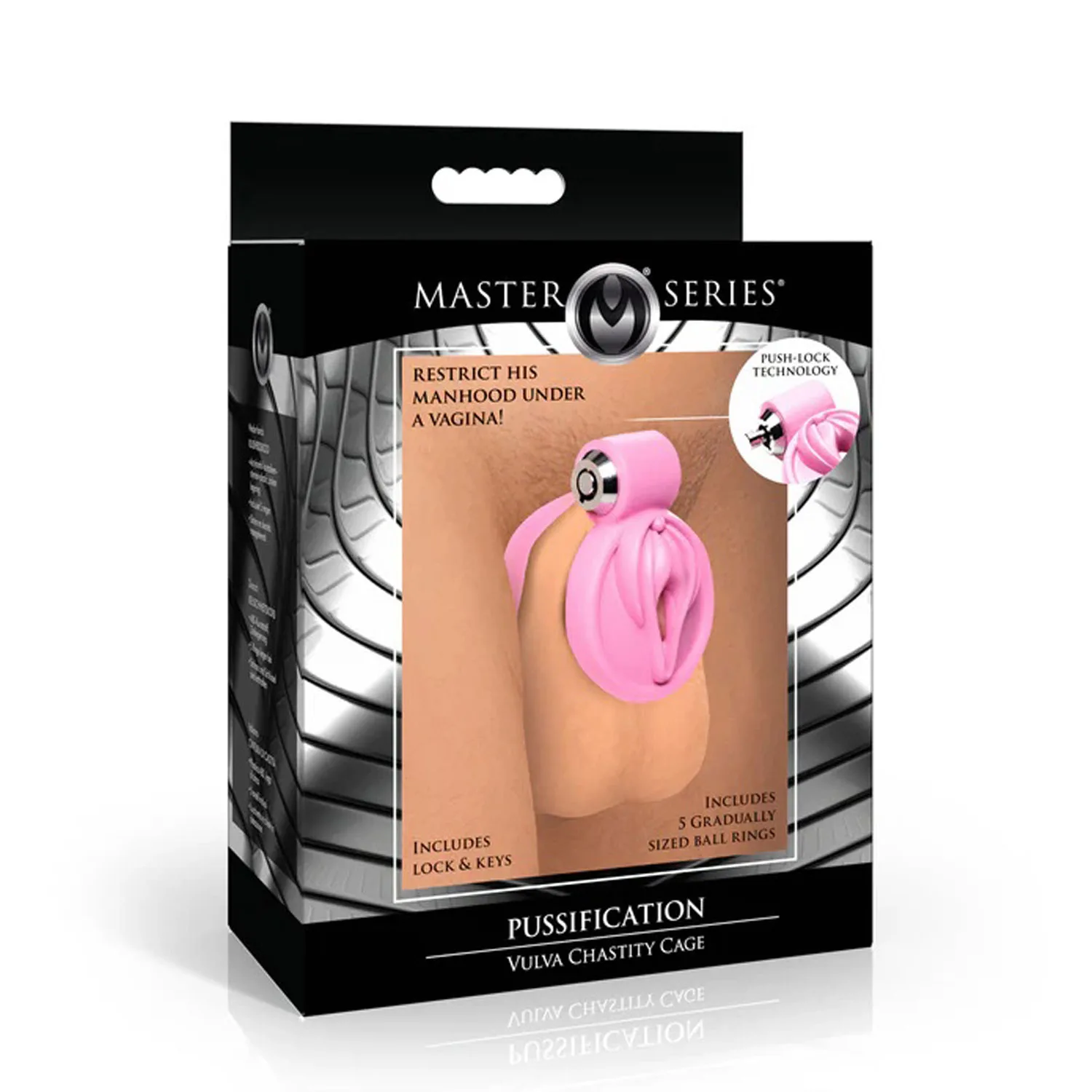 Pussification Vulva Chastity Cage - Pink BDSM & Kink XR Brands