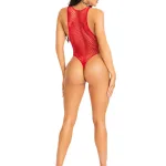 Industrial Net Snap Crotch Tank Bodysuit - One Size - Red Teddies & Bodysuits Leg Avenue