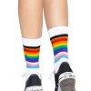 Pride Crew Socks - One Size - Rainbow Festival & Rave Leg Avenue
