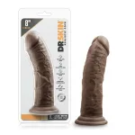 Dr. Skin - 8 Inch Cock With Suction Cup - Chocolate Dildos Blush
