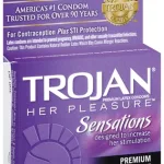Trojan Her Pleasure Sensations Lubricated Condoms - 3 Pack Lubes & Essentials Paradise Marketing