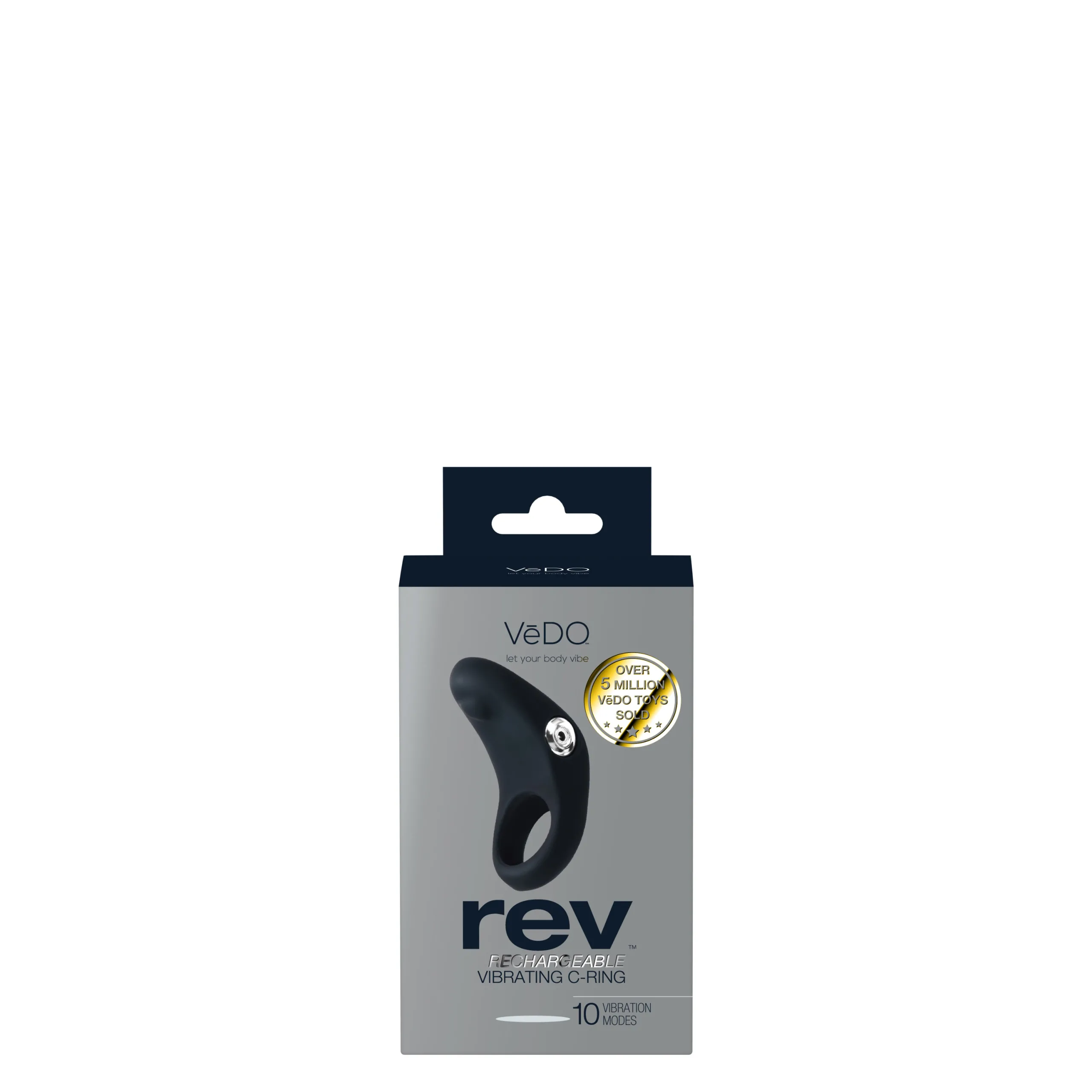 Rev Rechargeable Vibrating C-Ring - Black Festival & Rave VeDO