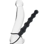 Silicone Love Rider Beaded Dual Penetrator - Black Anal Play CalExotics