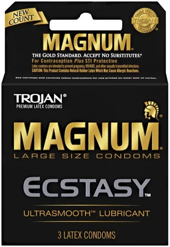 Trojan Magnum Ecstasy - 3 Pack Lubes & Essentials Paradise Marketing