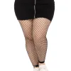 Industrial Net Footless Tights - 1x/2x - Black Hosiery & Garters Leg Avenue