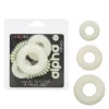 Alpha Glow-in-the-Dark Liquid Silicone 3 Ring Set - White Enhancers CalExotics