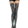 Lace Top Lace Thigh Highs - One Size - Black Hosiery & Garters Leg Avenue