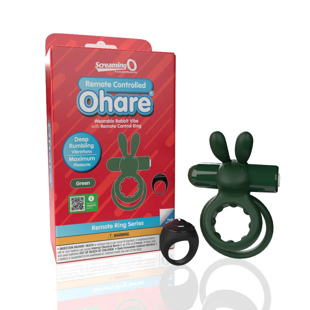 Screaming O Remote Controlled Ohare Vibrating Ring - Green Vibrators Screaming O