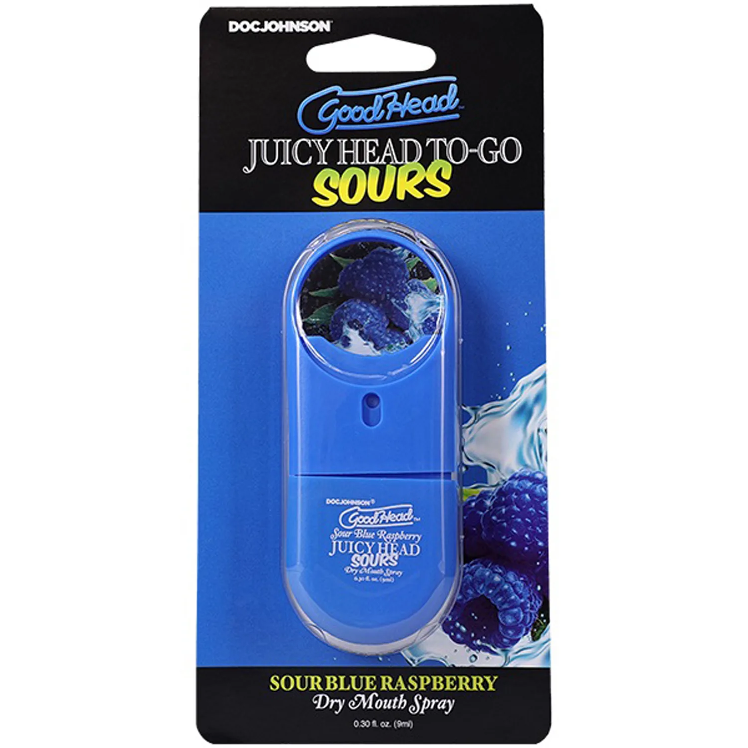 Goodhead Juicyhead Dry Mouth Spray to Go - Sour Blue Raspberry .30 Oz Festival & Rave Doc Johnson