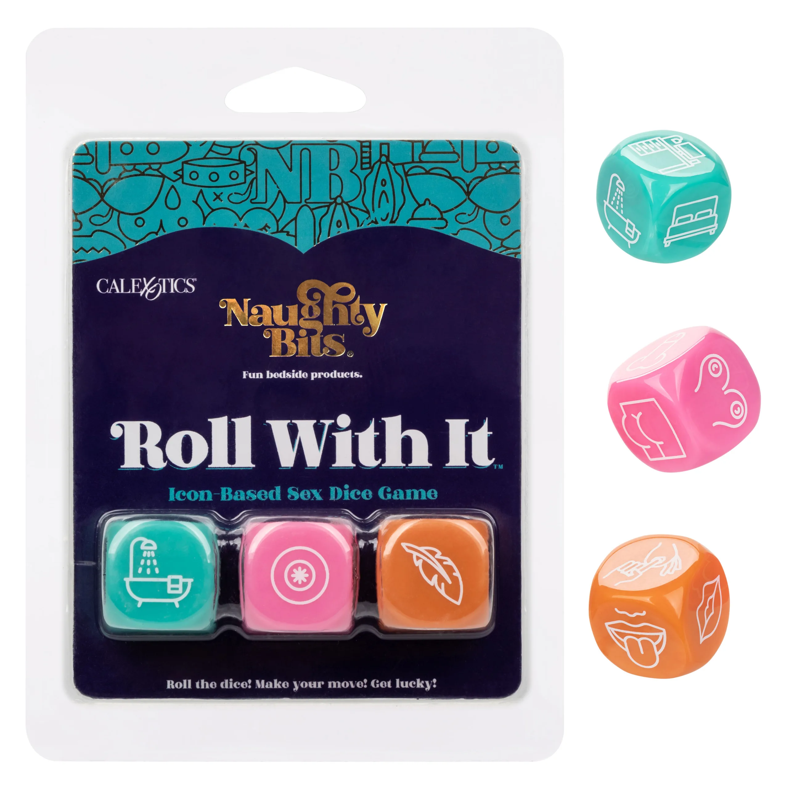 Naughty Bits Roll With It Icon - Based Sex Dice Game Couples & C-Rings CalExotics