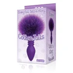 The 9's Cottontails Silicone Bunny Tail Butt Plug - Ribbed Purple Anal Play Icon Brands