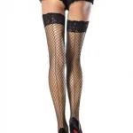Stay Up Lace Top Thigh Highs With Backseam - One Size - Black Hosiery & Garters Leg Avenue