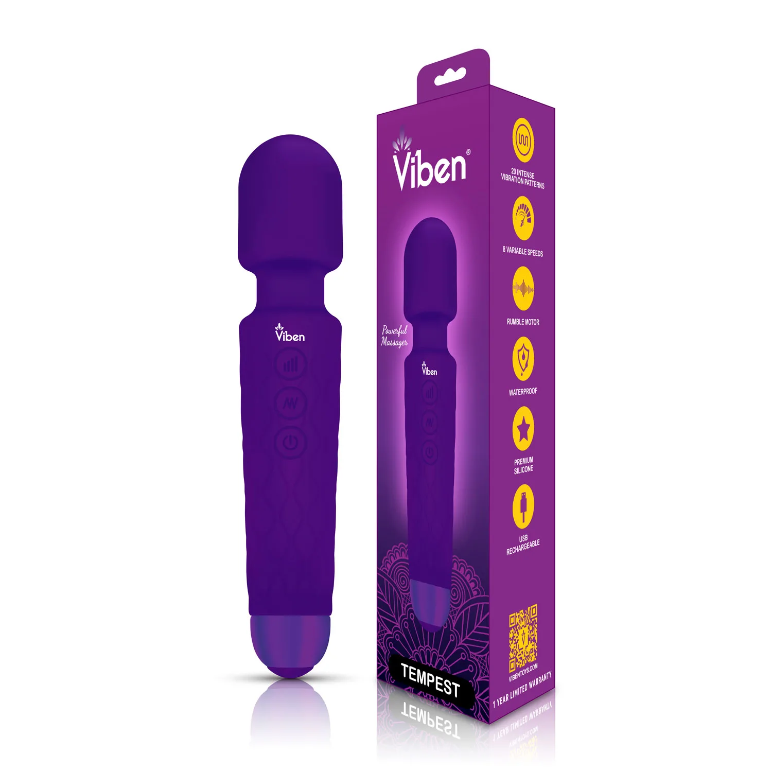 Tempest Wand Massager - Violet Vibrators Viben