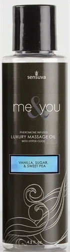 Me and You Massage Oil - Vanilla Sugar and Sweet Pea - 4.2 Oz. Lubes & Essentials Sensuva