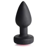 28x Silicone Vibrating Pink Gem Anal Plug With Remote - Small Anal Play XR Brands