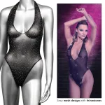 Radiance Deep v Body Suit - One Size - Black Teddies & Bodysuits CalExotics