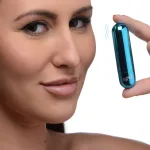 10x Rechargeable Vibrating Metallic Bullet - Blue Intimate Care XR Brands