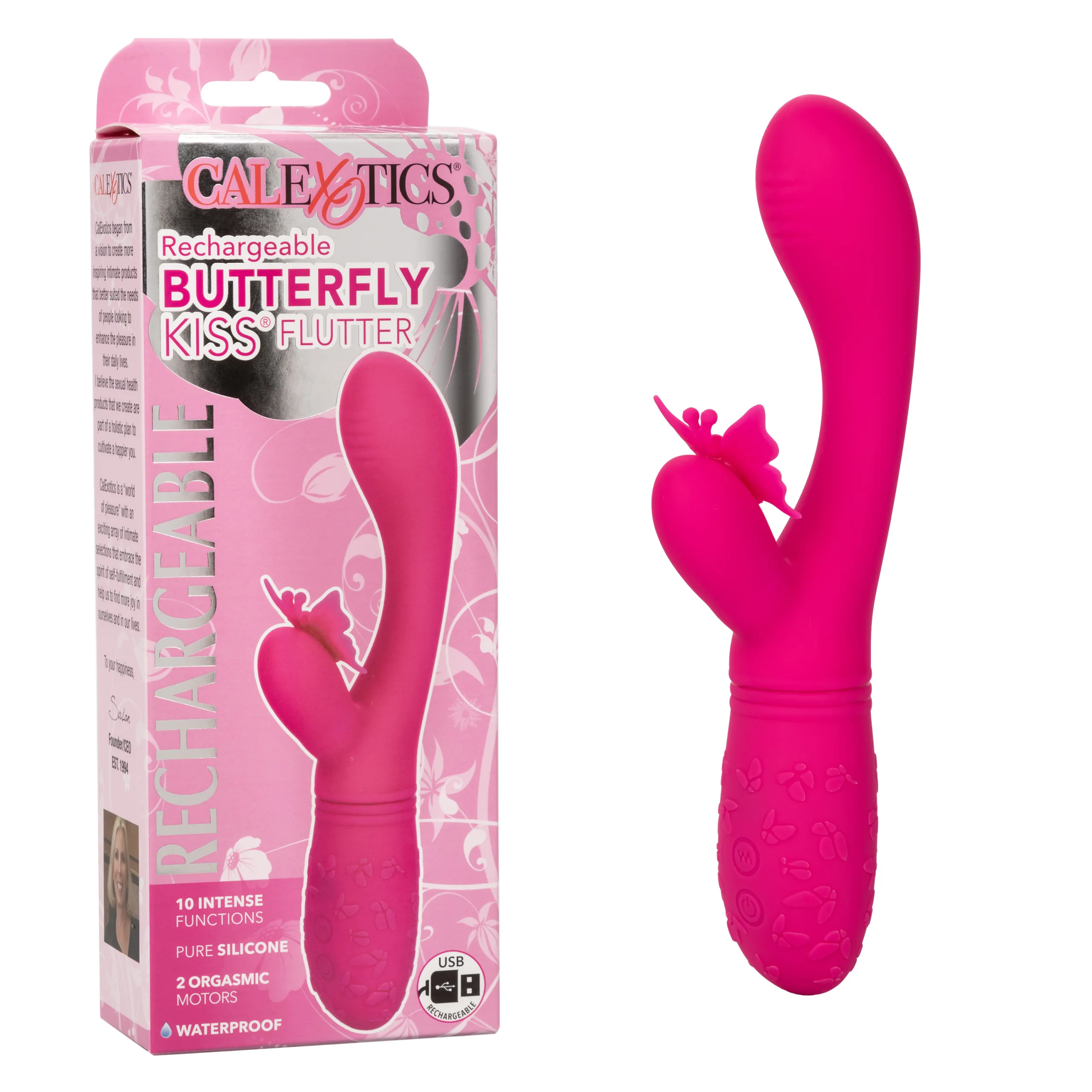 Rechargeable Butterfly Kiss Flutter - Pink Festival & Rave CalExotics