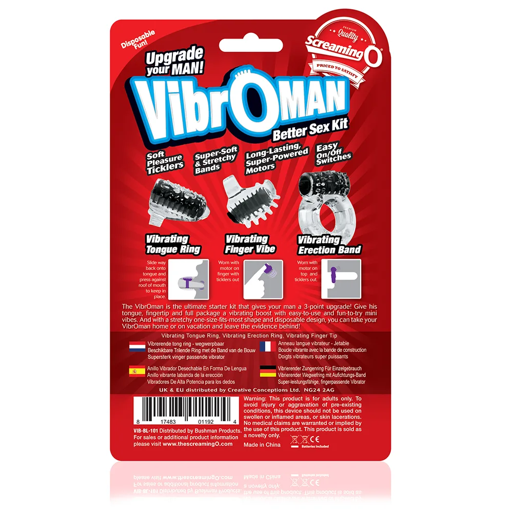 Screaming O Vibro Man - Each - Black Vibrators Screaming O