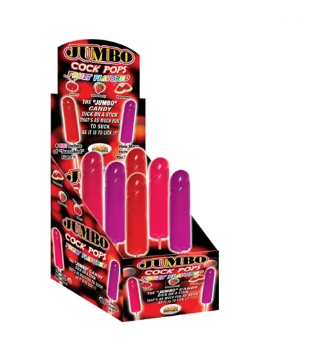 Jumbo Cock Pops - 6 Piece Display - Assorted Fruit Flavors Displays-Bowls & Wall Displays | Counter Hott Products