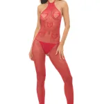 Love Stroke Stones Heart Bodystocking and G-String Red - Os Panties & Thongs Rene Rofe